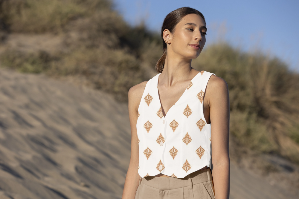 Fabzure custom fabric dress in soft checks