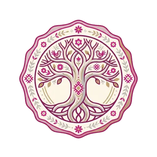 Years of heritage illustration with folk art tree symbolizing tradition and cultural legacy