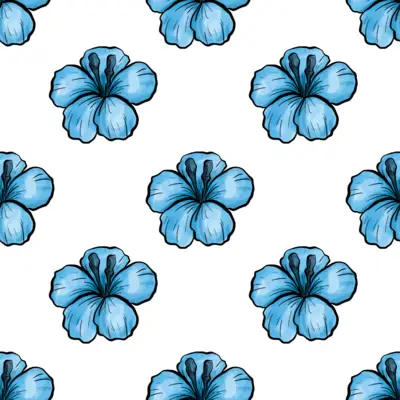 Blue Watercolor Flowers