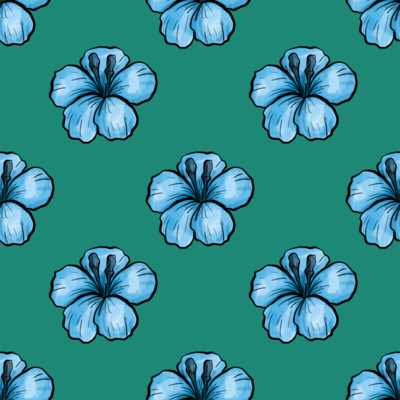 Blue Watercolor Floral