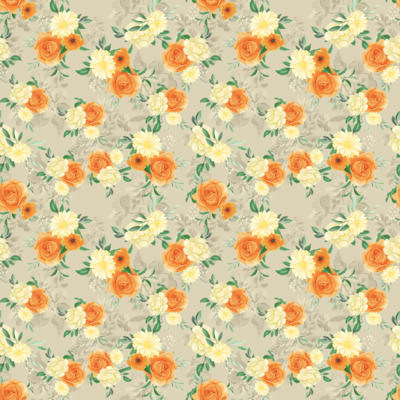 Golden Floral Garden by 