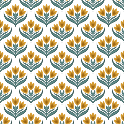 Retro Tulip Blooms by 