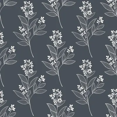 Deep Charcoal Botanical by 