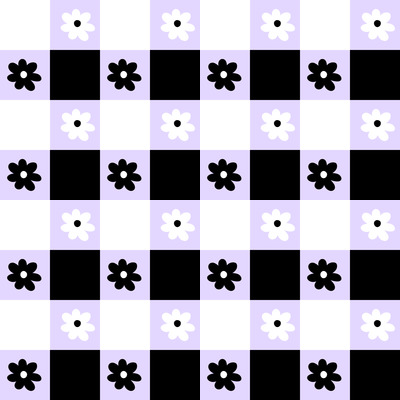 Lilac Floral Checker