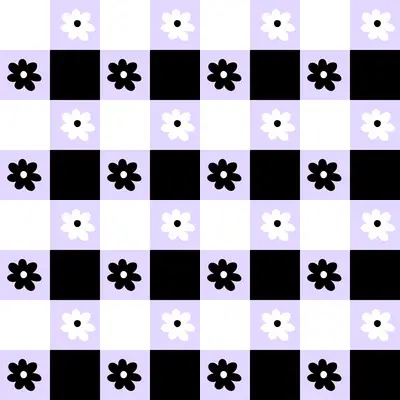 Lilac Floral Checker by 