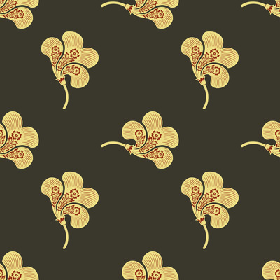 deep-olive-vintage-floral-motif by fabzure