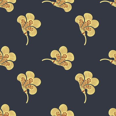 midnight-blue-regal-floral-motif by fabzure