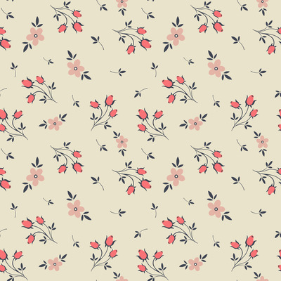 vintage-cottage-floral-on-cream by fabzure