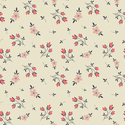 vintage-cottage-floral-on-cream by fabzure