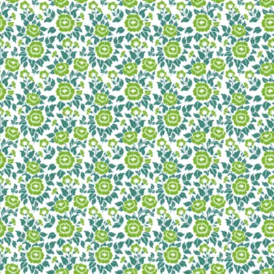 Green Teal Floral Garden
