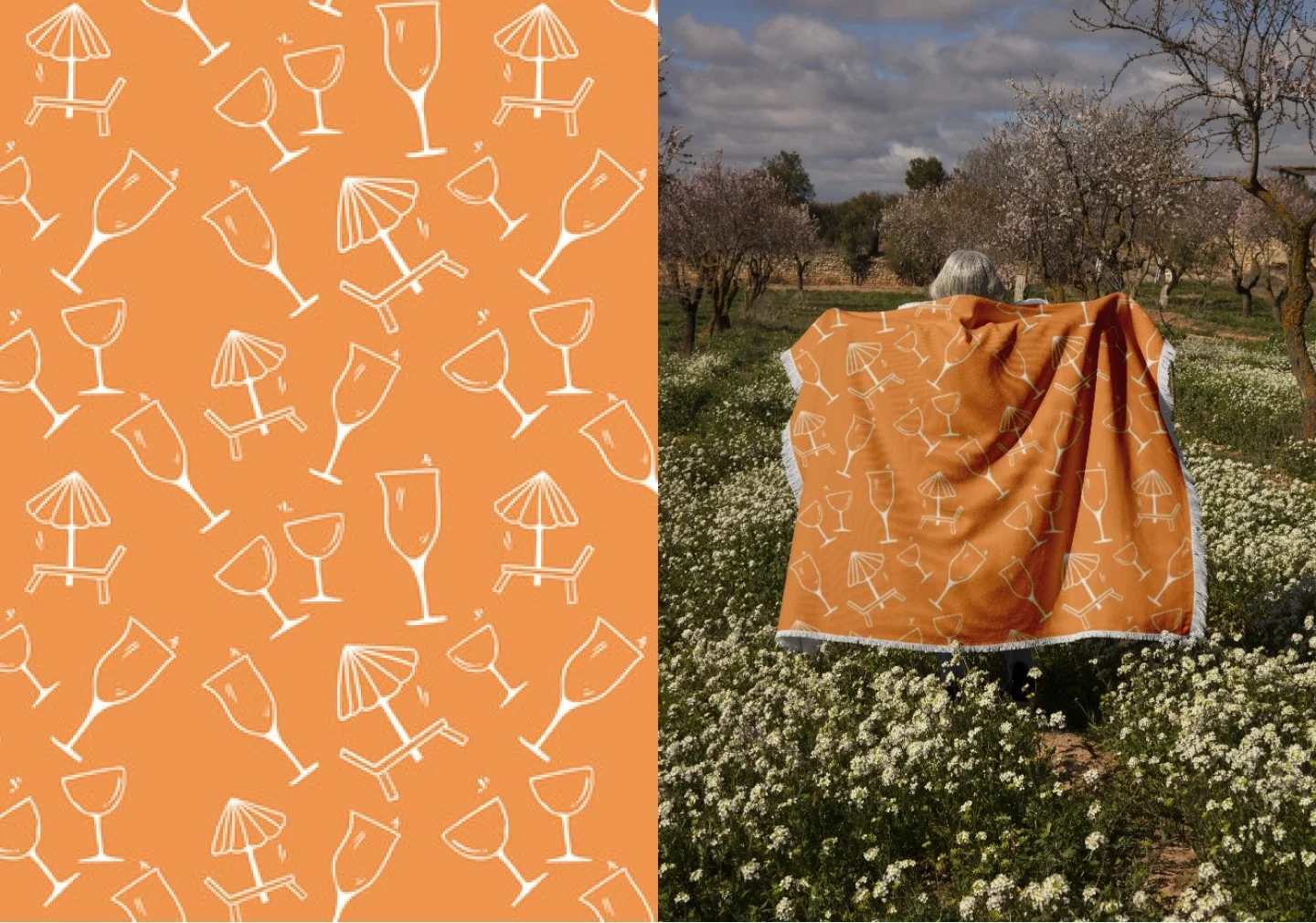 Orange Sunset Throw Blanket