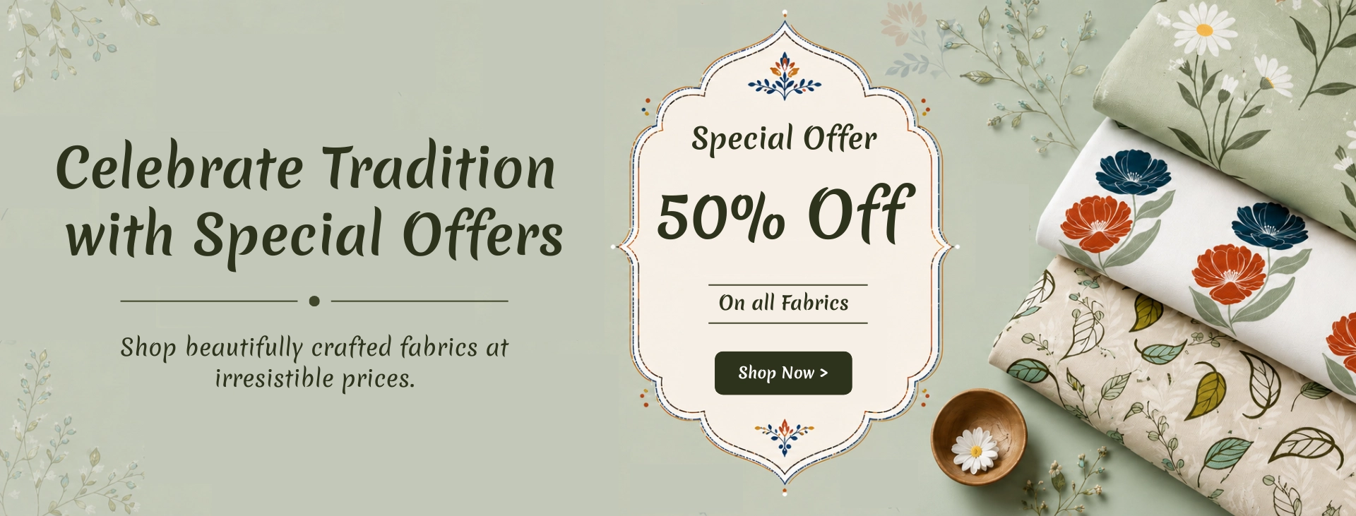 Flat 50% Off Banner